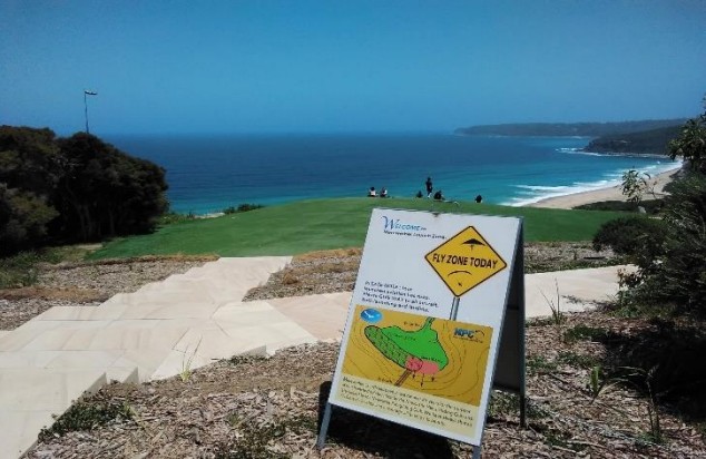 View of launch with sign